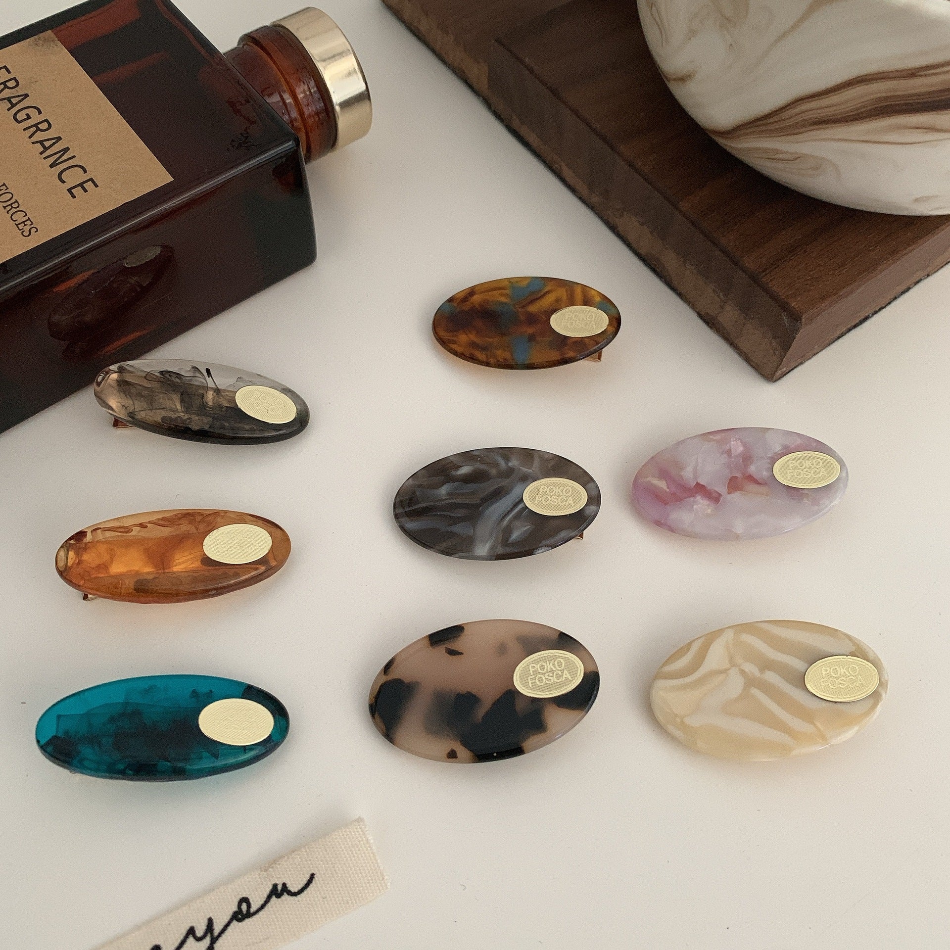 Wholesale Oval Amber Acetate Hair Clips